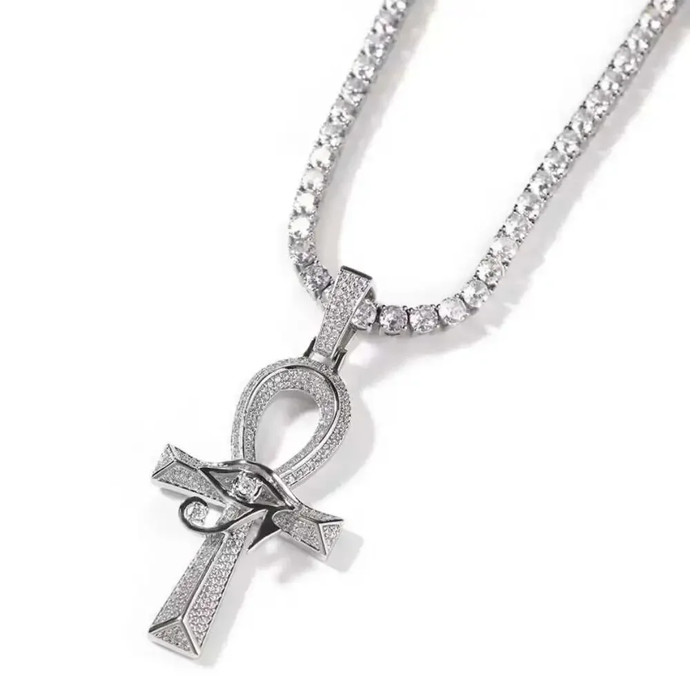 Ankh Cross Pendant With Tennis 628 B